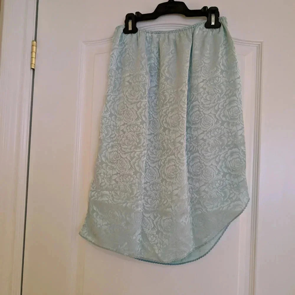 Elegant Light Blue Floral Skirt